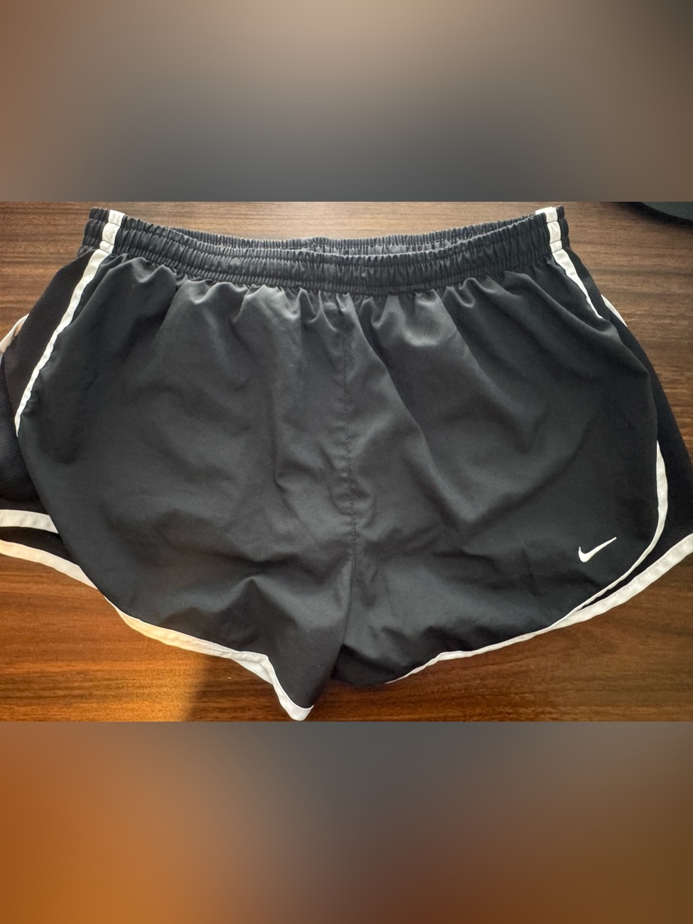 Nike Women's Black Athletic Shorts with White Piping